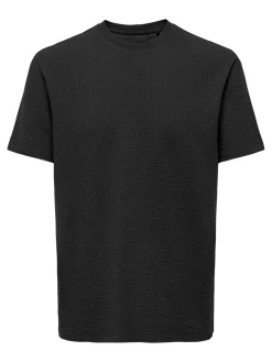 Only and Sons miesten t-paita, K KIAN REG SEERSUCKER SS TEE Black