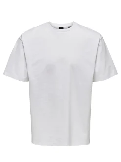 Only and Sons, Miesten T-Paita, Onsfred Rls Ss Tee Noos Valkoinen