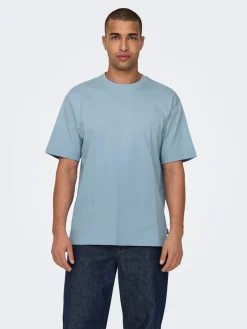 Only and Sons, Miesten T-Paita, Onsfred Rls Ss Tee Noos Vaaleansininen