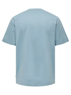 Only and Sons, Miesten T-Paita, Onsfred Rls Ss Tee Noos Vaaleansininen
