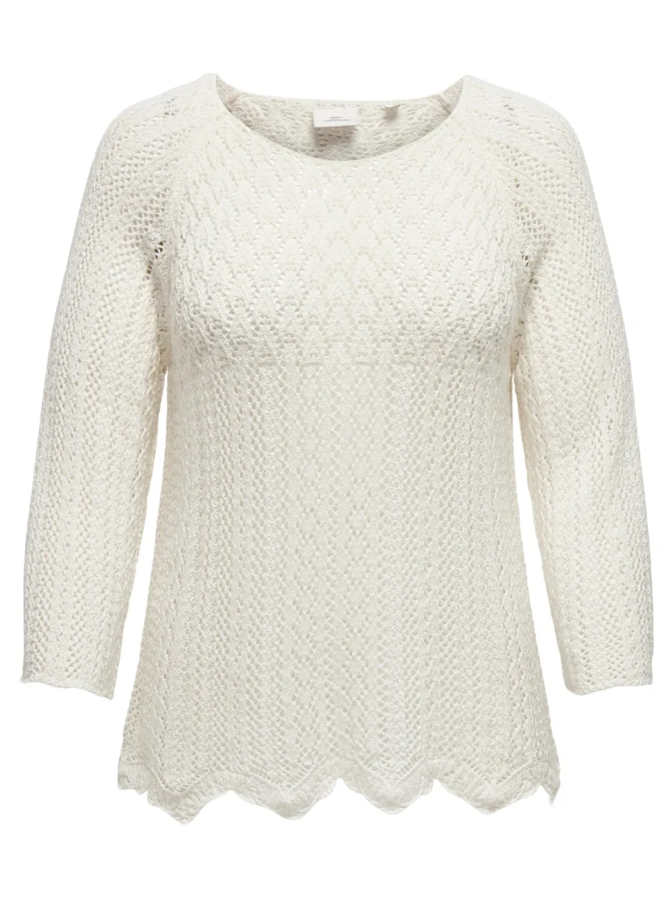 Only Carmakoma naisten neule, CARNOLA LIFE 3/4 PULLOVER KNT Luonnonvalkoinen