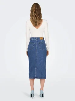 Only Naisten Farkkuhame, ONLSIRI FRONT SLIT SKIRT DNM GUA NOOS Indigo