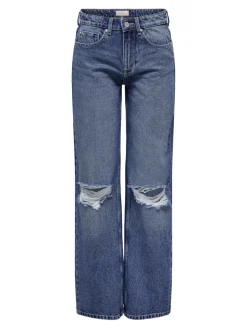 Only naisten farkut, ONLCARLA MID WIDE PIM267 Indigo