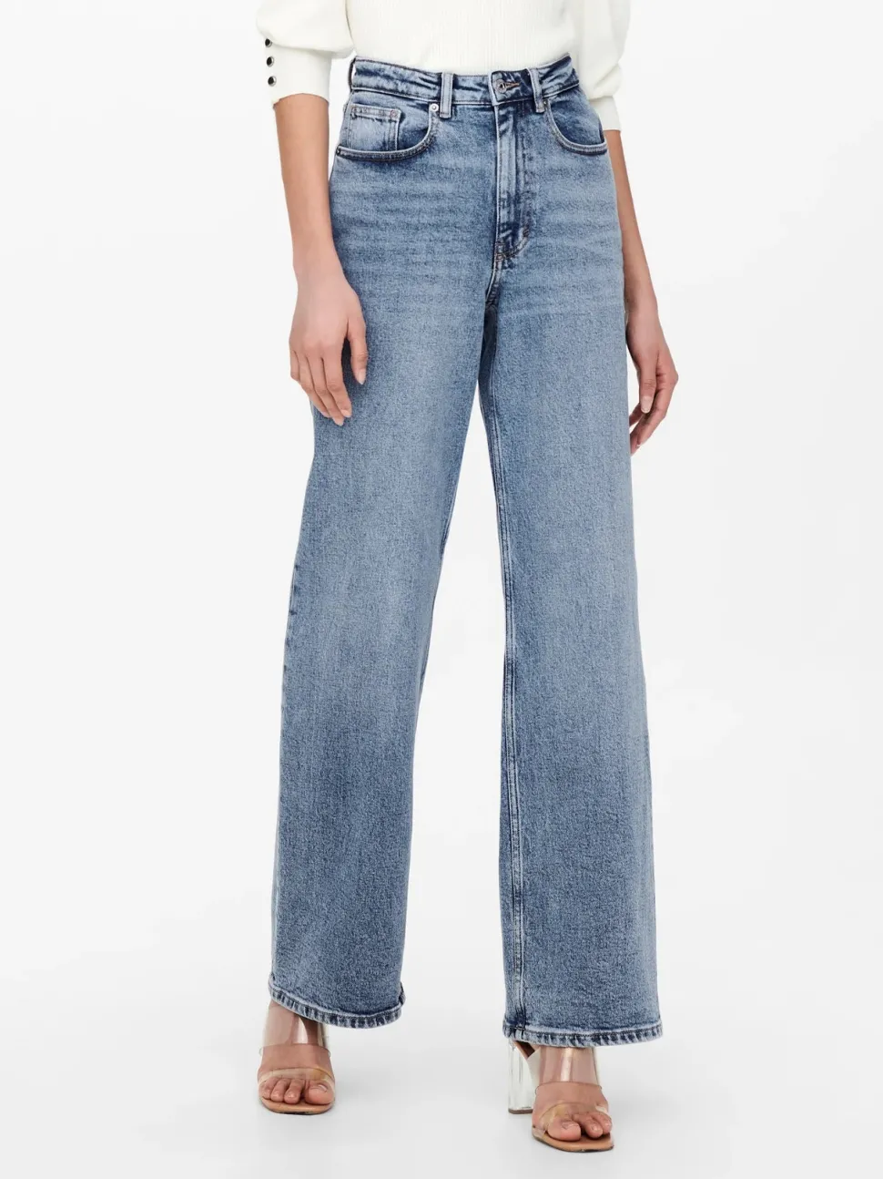 Only naisten farkut, ONLJUICY LIFE HW WIDE LEG NAS365 Indigo