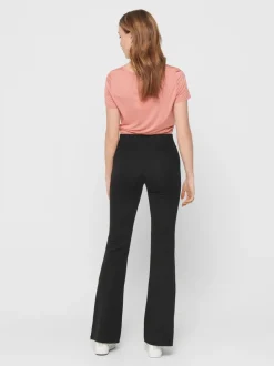 Only naisten housut, ONLFEVER STRETCH FLAIRED PANTS JRS Musta