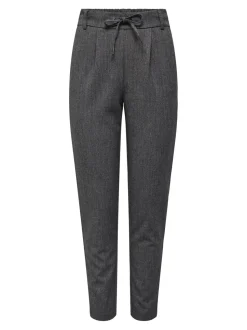 Only Naisten Housut, ONLPOPTRASH-ELISE EASY MELANGE PANT NOOS Harmaa Kuosi