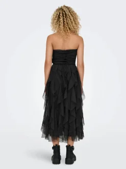 Only naisten mekko, ONLSKY SL LONG DRESS Musta