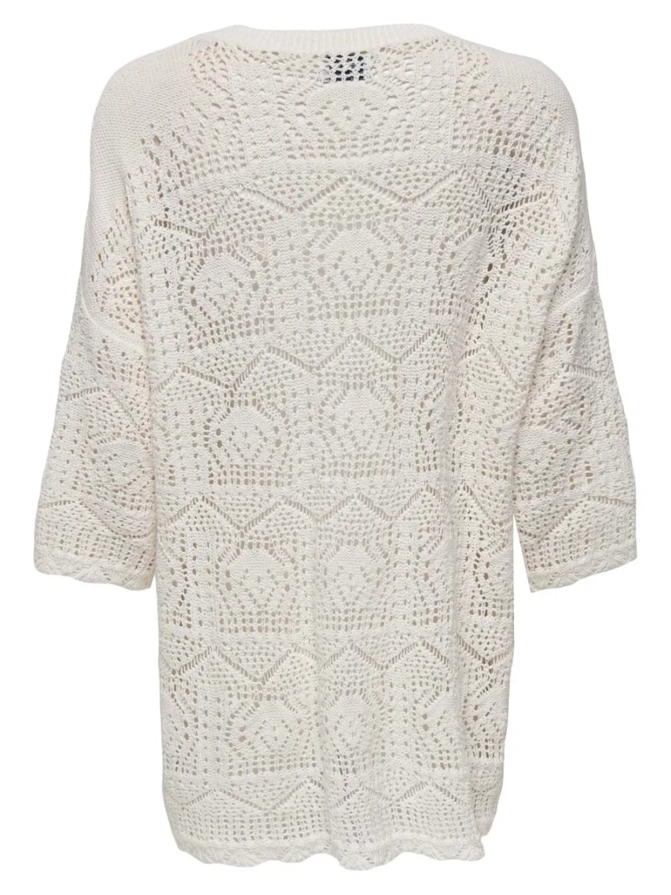 Only naisten neulepusero, ONLBEA LIFE 3/4 LOOSE O-NECK NCA KNT Luonnonvalkoinen