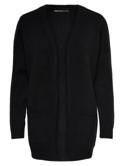 Only Naisten Neuletakki, Lesly Ls Open Cardigan Musta