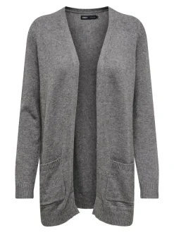Only Naisten Neuletakki, Lesly Ls Open Cardigan Grafiitti