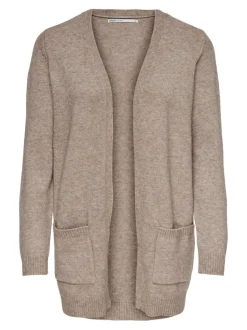 Only Naisten Neuletakki, Lesly Ls Open Cardigan Vaalea Beige