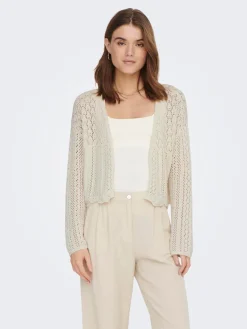 Only Naisten Neuletakki, ONLNOLA 7/8 LIFE OPEN CARDIGAN KNT NOOS Luonnonvalkoinen