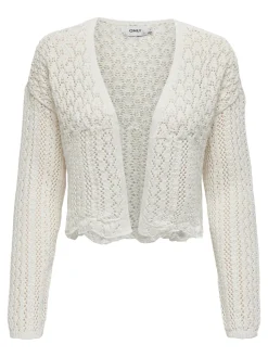 Only Naisten Neuletakki, ONLNOLA 7/8 LIFE OPEN CARDIGAN KNT NOOS Luonnonvalkoinen