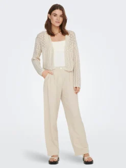 Only Naisten Neuletakki, ONLNOLA 7/8 LIFE OPEN CARDIGAN KNT NOOS Luonnonvalkoinen