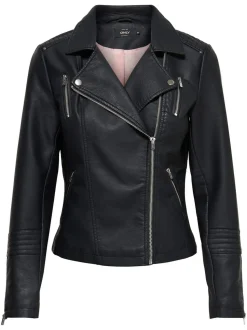 Only Naisten Takki, Gemma Faux Leather Musta