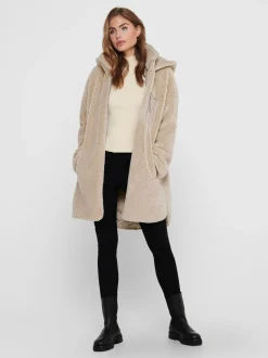 Only Naisten Teddytakki ONLSASCHA SHERPA JACKET CC OTW Luonnonvalkoinen