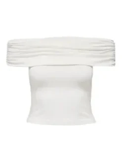 Only naisten toppi,ONLLIVELOVE S/L OFF SHOULDER TOP Luonnonvalkoinen