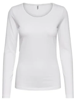 Only naisten trikoopaita, OLNLIVE LOVE LIFE LS TOP Valkoinen