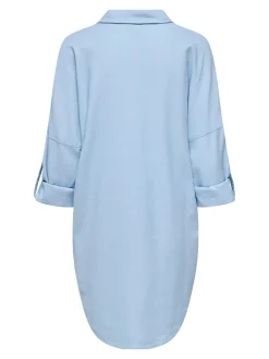 Only naisten tunika, ONLCARO 3/4 LINEN BL TUNIC CC PNT Vaaleansininen