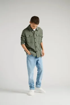 Only & Sons Junior Lasten Paitatakki, OSJNEW KODYL OVERSHIRT SWEAT Vaaleanvihreä