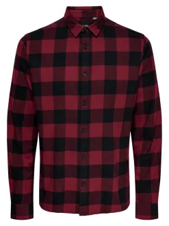 Only & Sons Ruudullinen Kauluspaita Cabernet