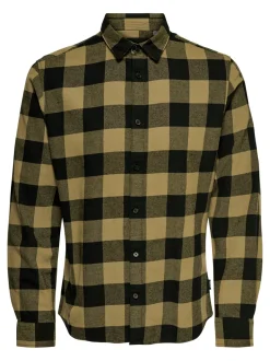 Only & Sons Ruudullinen Kauluspaita Ruskea Ruutu