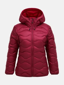 Peak Performance naisten kevytuntuvatakki W HELIUM DOWN HOOD JACKET, viininpunainen