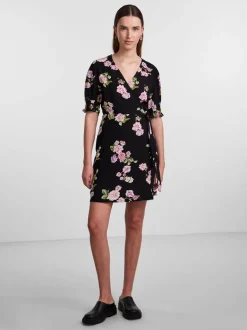 Pieces mekko, PCTALA 2/4 WRAP DRESS Musta Kuosi