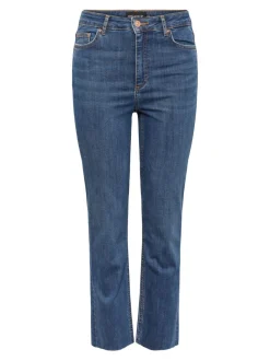 Pieces Naisten Farkut PCDelly Straight HW CR MB184 NOOS Indigo