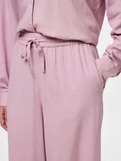 Pieces naisten housut, PCPIA HW WIDE PANTS Dawn Pink