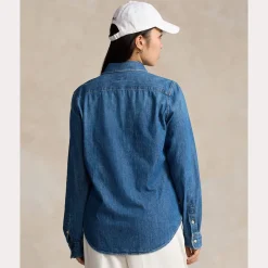 Polo Ralph Lauren farkkupaita, LS CRLTE ST-LONG SLEEVE-BUTTON FRONT SHI Indigo