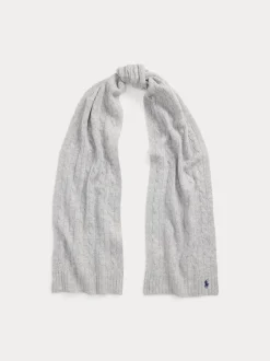 Polo Ralph Lauren huivi, WL CSHMR CSF-SCARF-OBLONG Vaaleanharmaa Melee