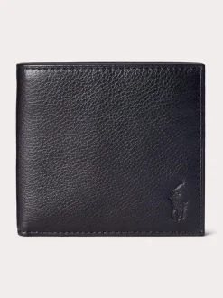Polo Ralph Lauren lompakko, PEBBLED BILLFOLD LEATHER WALLET Musta