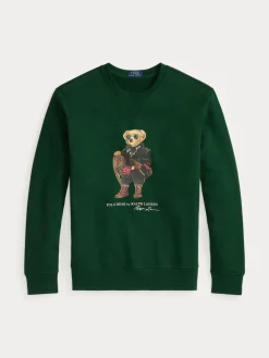 Polo Ralph Lauren miesten collegepaita Long Sleeve Polo Bear Fleece Sweatshirt, tummanvihreä