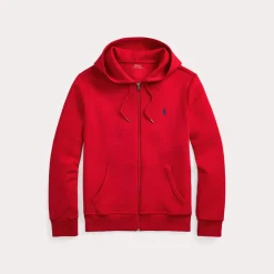 Polo Ralph Lauren miesten huppari, DOUBLE KNIT FULL ZIP HOODIE Punainen