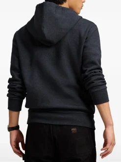 Polo Ralph Lauren miesten huppari, DOUBLE KNIT FULL ZIP HOODIE Musta