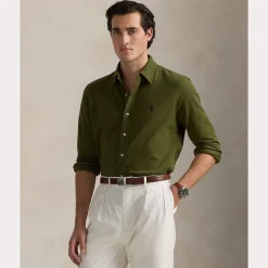 Polo Ralph Lauren Miesten Kauluspaita, FEATHERWEIGHT MESH SHIRT Vihreä