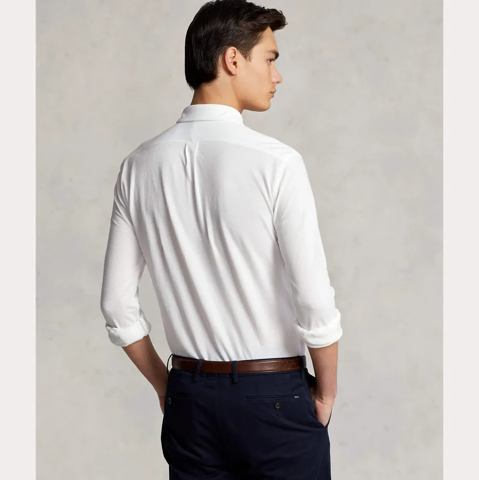 Polo Ralph Lauren Miesten Kauluspaita, FEATHERWEIGHT MESH SHIRT Valkoinen