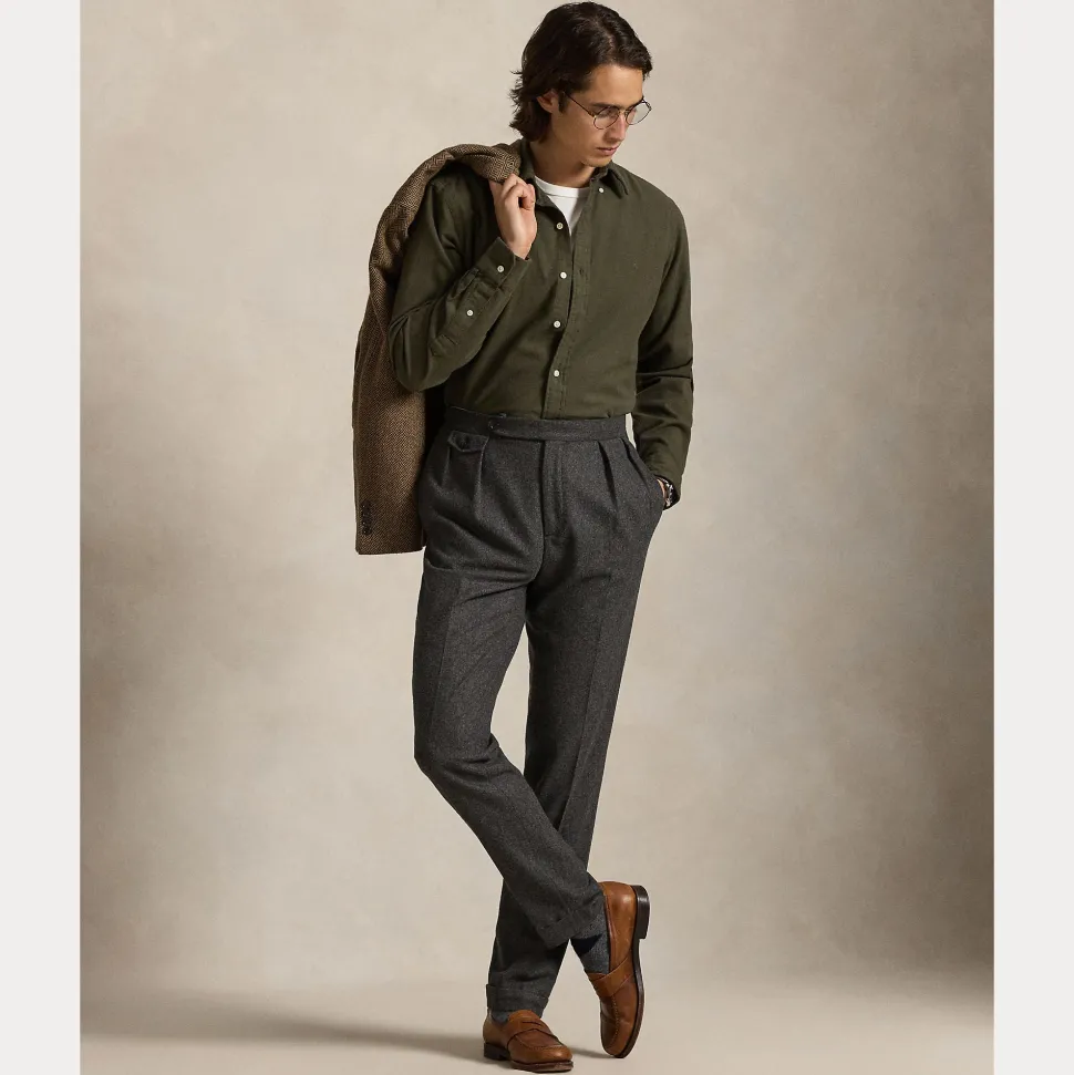 Polo Ralph Lauren miesten kauluspaita Long Sleeve Sport Shirt, tummanvihreä