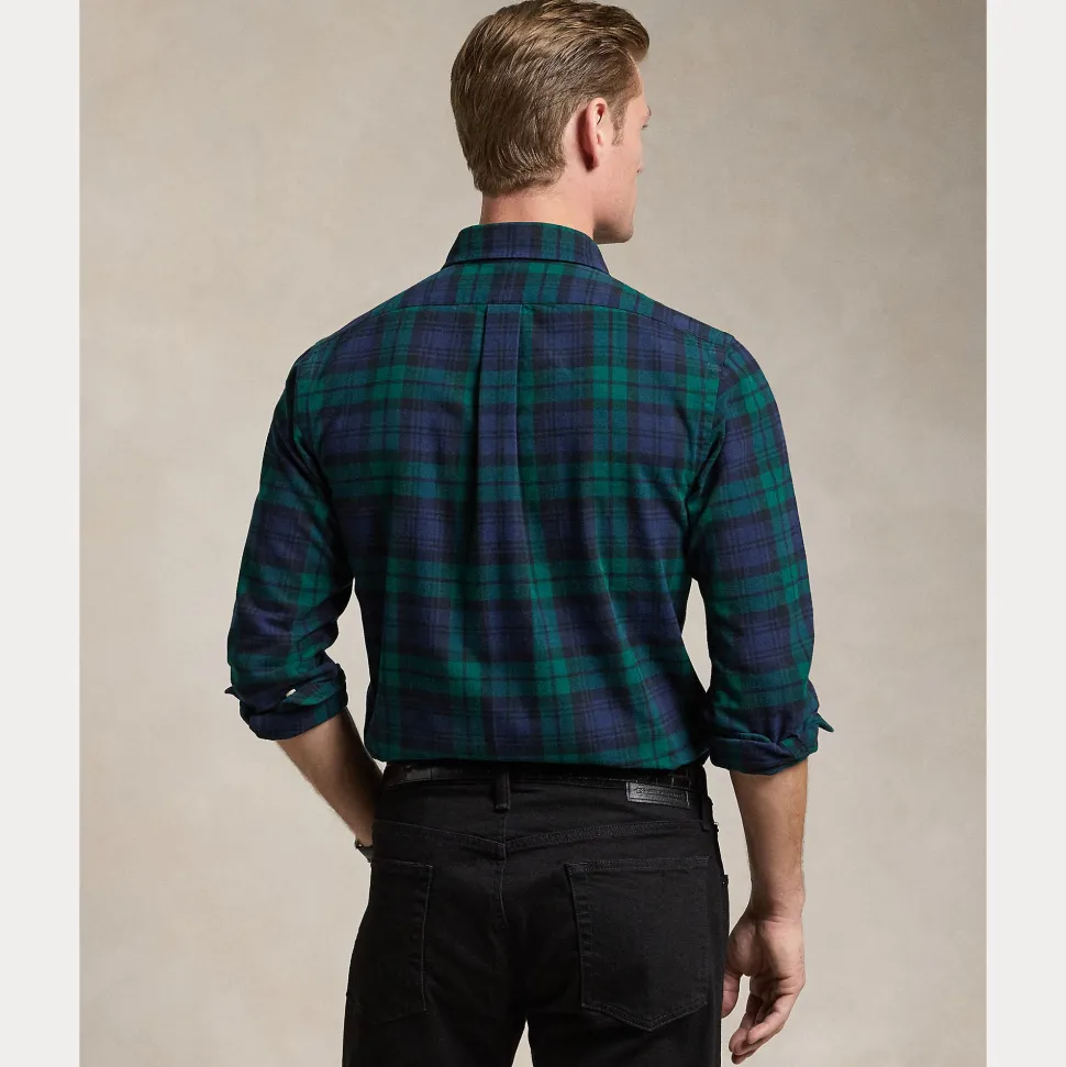 Polo Ralph Lauren miesten kauluspaita, LONG SLEEVE SPORT SHIR Vihreä Ruutu