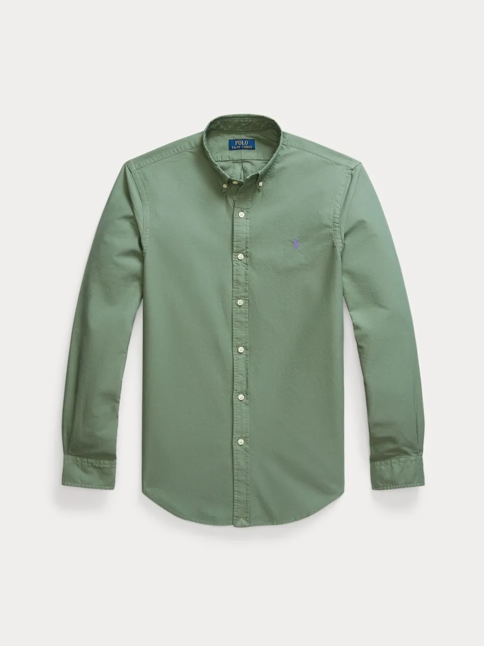 Polo Ralph Lauren miesten kauluspaita, SLIM FIT GARMEND WASHED OXFORD SHIRT Vihreä