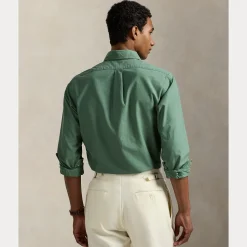 Polo Ralph Lauren miesten kauluspaita, SLIM FIT GARMEND WASHED OXFORD SHIRT Vihreä
