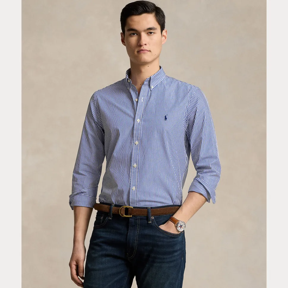 Polo Ralph Lauren miesten kauluspaita, LONG SLEEVE-SPORT SHIRT Sininen