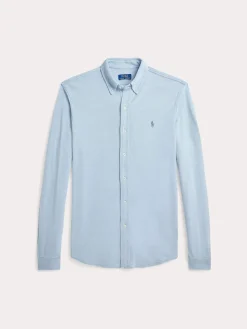 Polo Ralph Lauren Miesten Kauluspaita, FEATHERWEIGHT MESH SHIRT Vaaleansininen