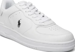 Polo Ralph Lauren Miesten Kengät, MASTERS CRT-SNEAKERS-LOW TOP LACE BLACK WHITE Valkoinen