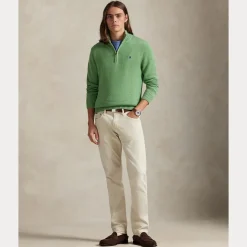 Polo Ralph Lauren miesten neulepaita Cotton Hlaf Zip Pullover, vaaleanvihreä