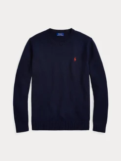 Polo Ralph Lauren Miesten Neulepusero EMBROIDERED LOGO KNITTED JUMPER, tummansininen