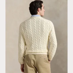 Polo Ralph Lauren miesten neule, LS DRIVE LONG SLEEVE PULLOVER Valkoinen