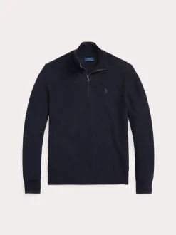 Polo Ralph Lauren miesten neule, POLO HALF ZIP Tummansininen