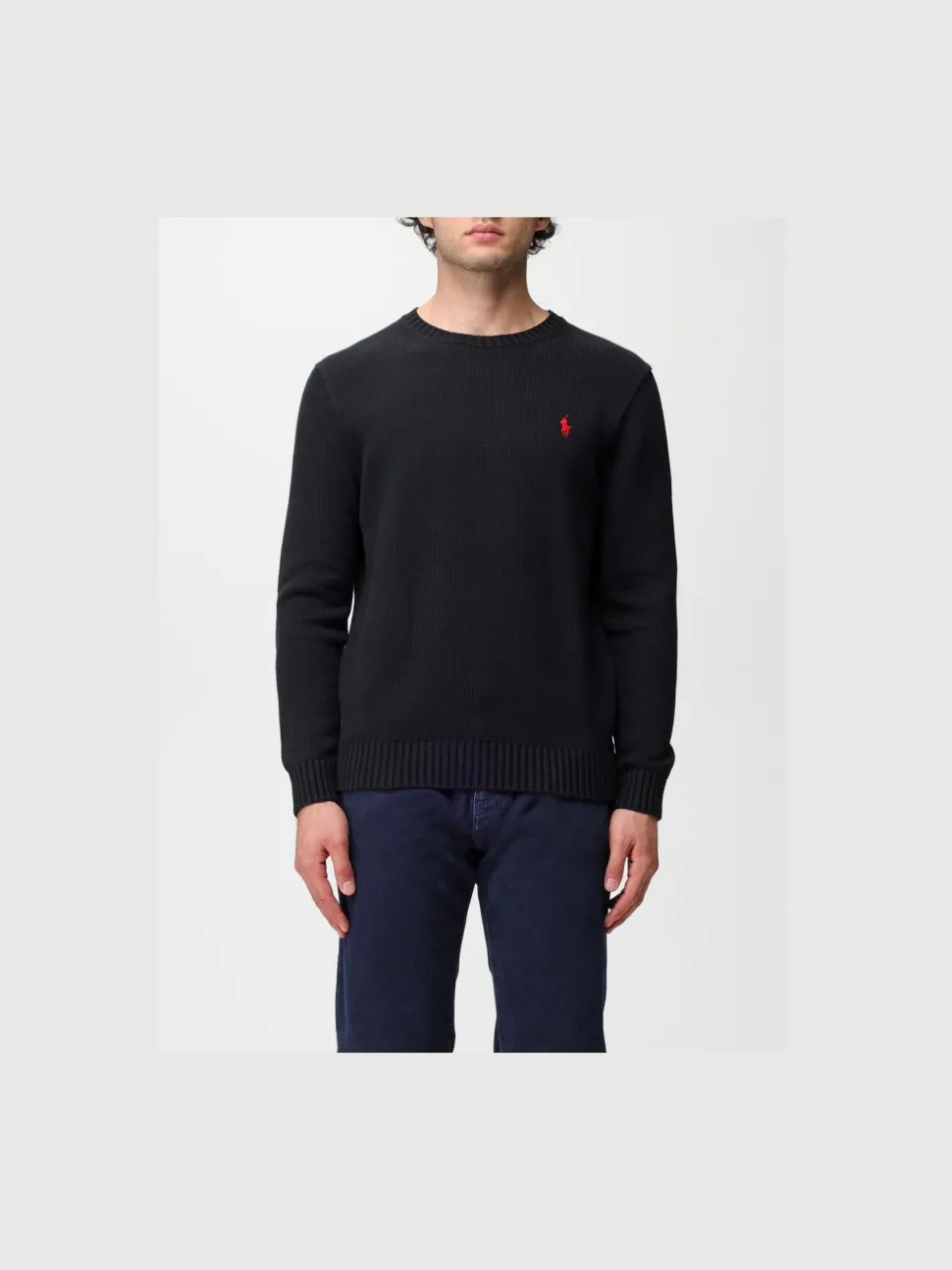 Polo Ralph Lauren Miesten Neulepusero, LONG SLEEVE-SWEATER Musta